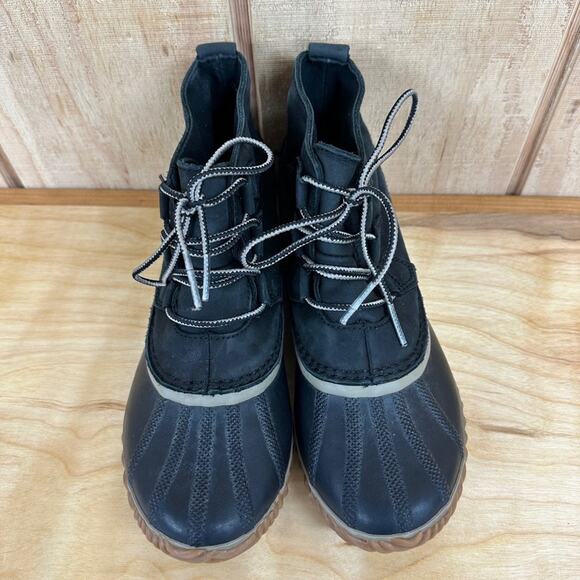 Sorel Out N About Plus Waterproof Boots W 9.5 Black Suede Waterproof Winter Mid - Picture 3 of 8